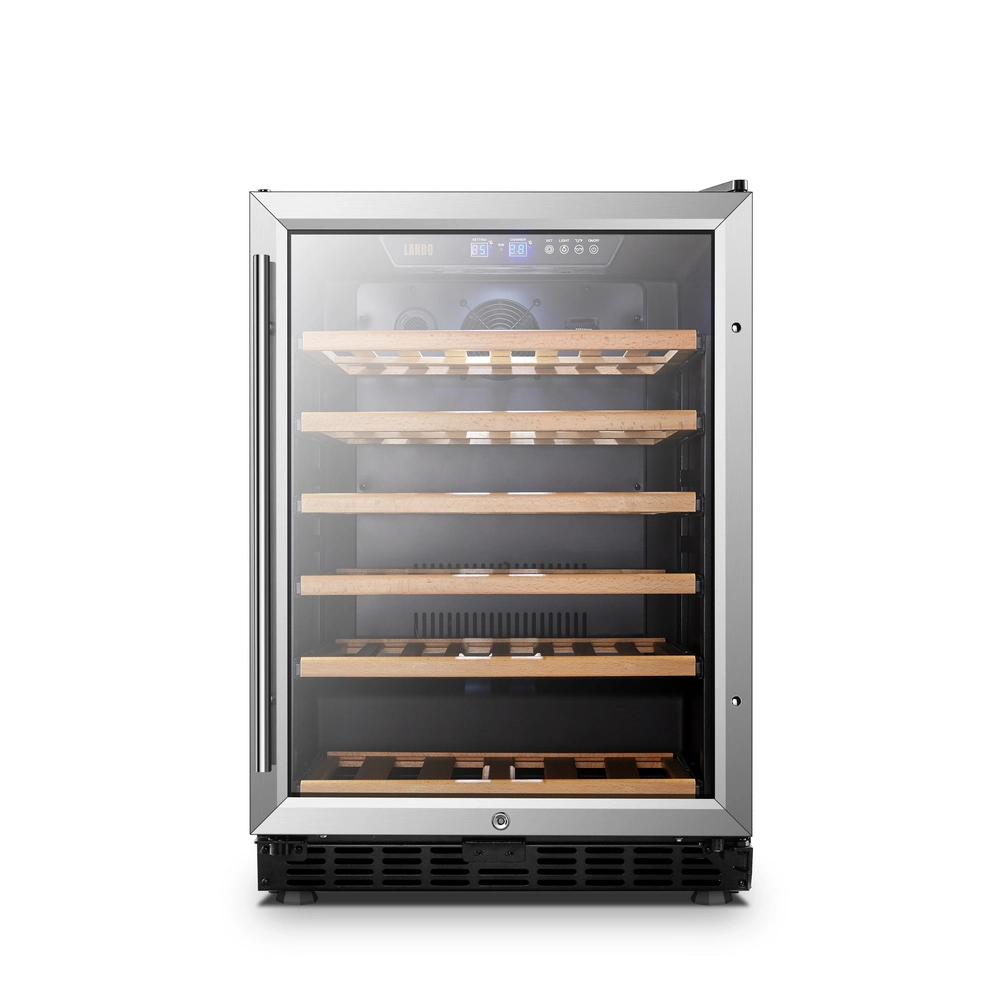 51 Bottles Single Zone Curved Stainless Steel Wine Cooler/Wine Fridge/Wine Cellar/Wine Refrigerator