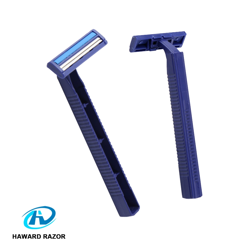 D207L Two Blade Disposable Razor China Razor Men&prime; S Shaving Razor with Long Straight Handle