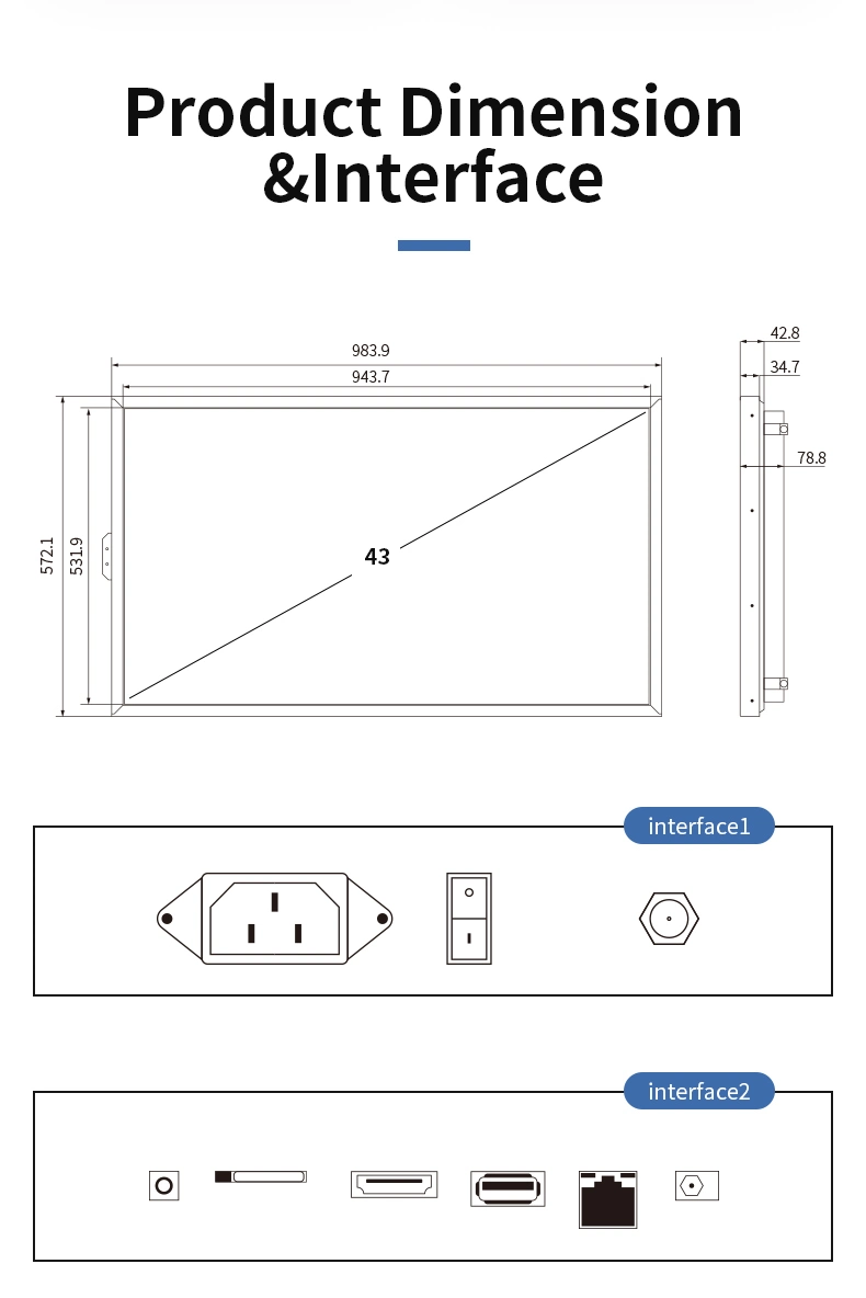 2500nits High Brightness LCD Panel Storefront Windows Display Advertising Stands Digital Signage Kiosk