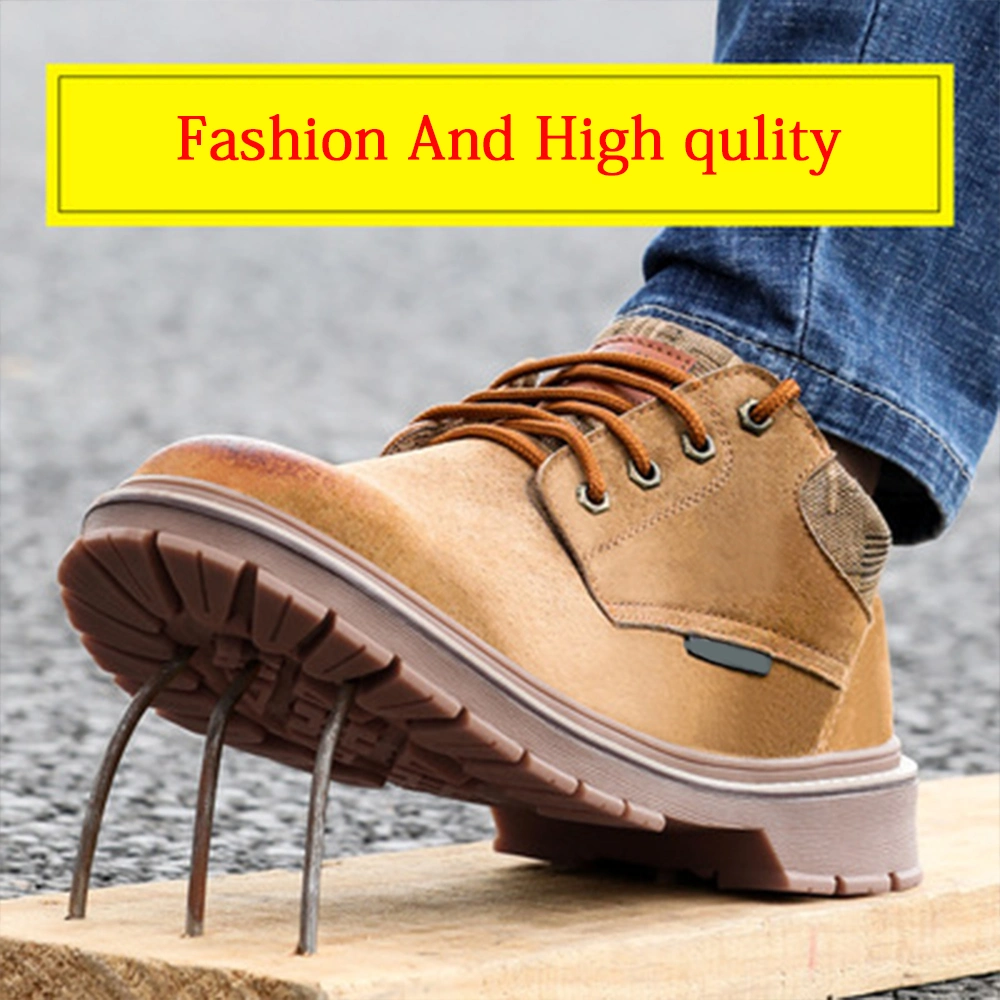 Factory PU Leather Men's Resistant Work Shoes Steel Toe Work Boot