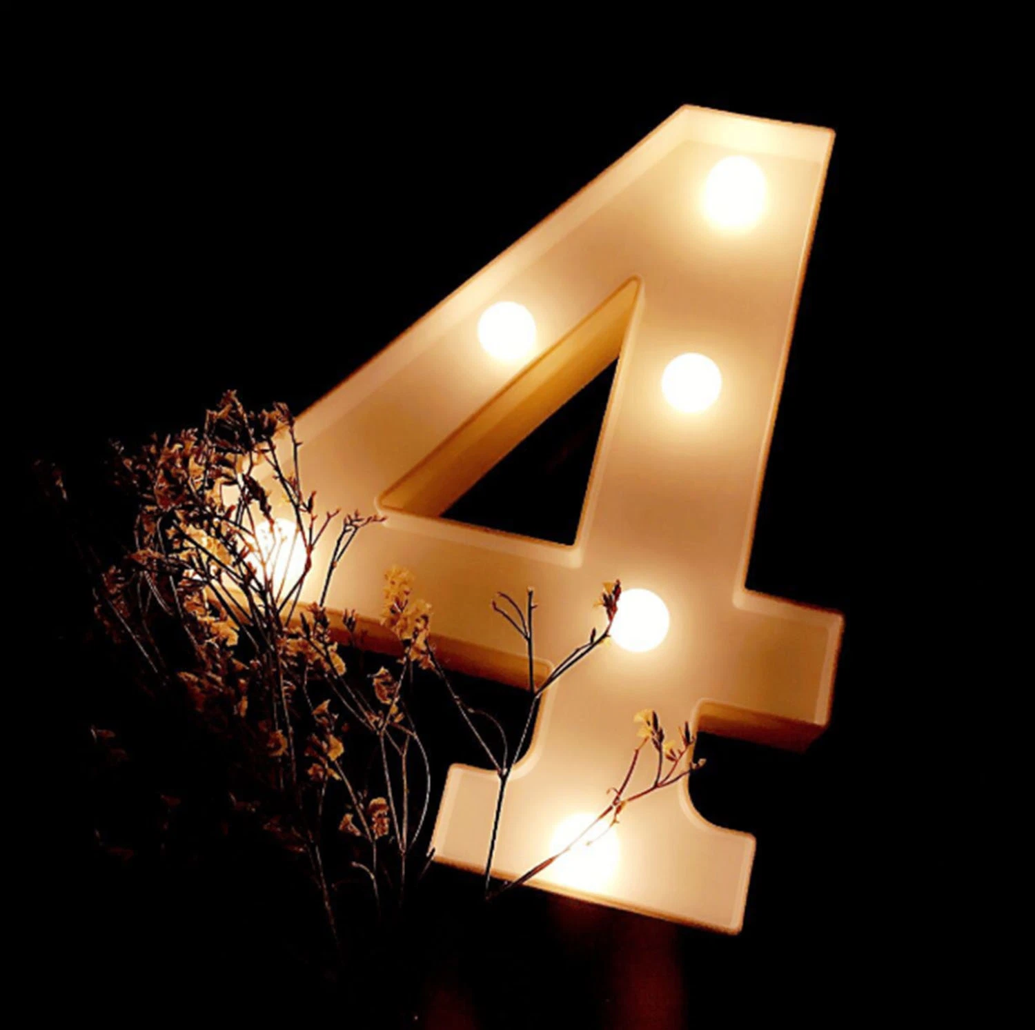 Decorative LED Light up Number Letters Plastic Marquee Number Lights