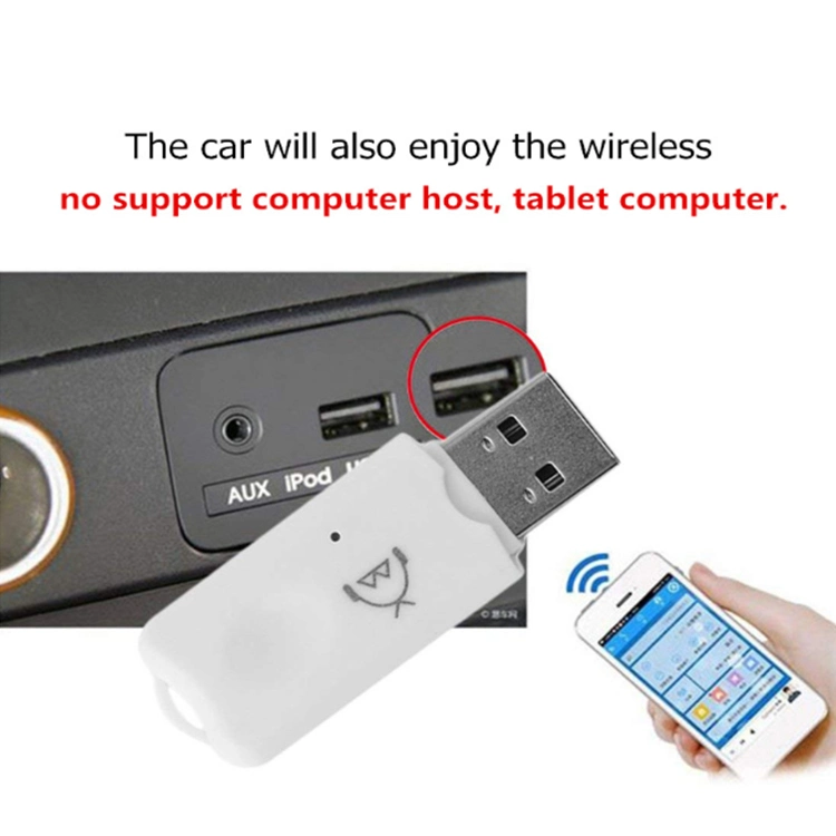 Receptor de música estéreo compatible con Bluetooth USB adaptador de audio inalámbrico altavoz de música Adaptador de receptor para altavoz para teléfono de coche