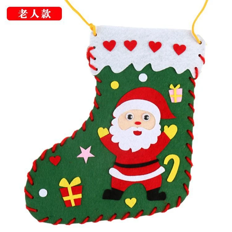 Meias de Natal DIY Children's Handmade Non-Woven Educational Toys Kindergarten Creative Presentes de Natal de decoração