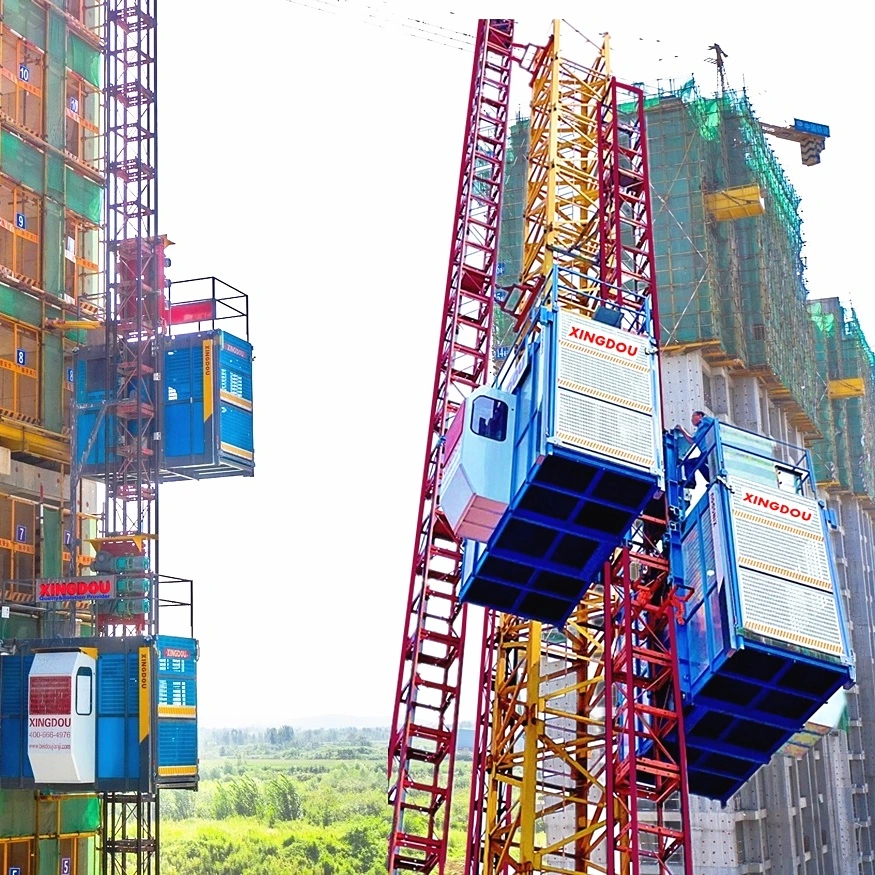 Ascenseur de chantier de construction approuvé CE pour le levage de matériaux et le transport de passagers