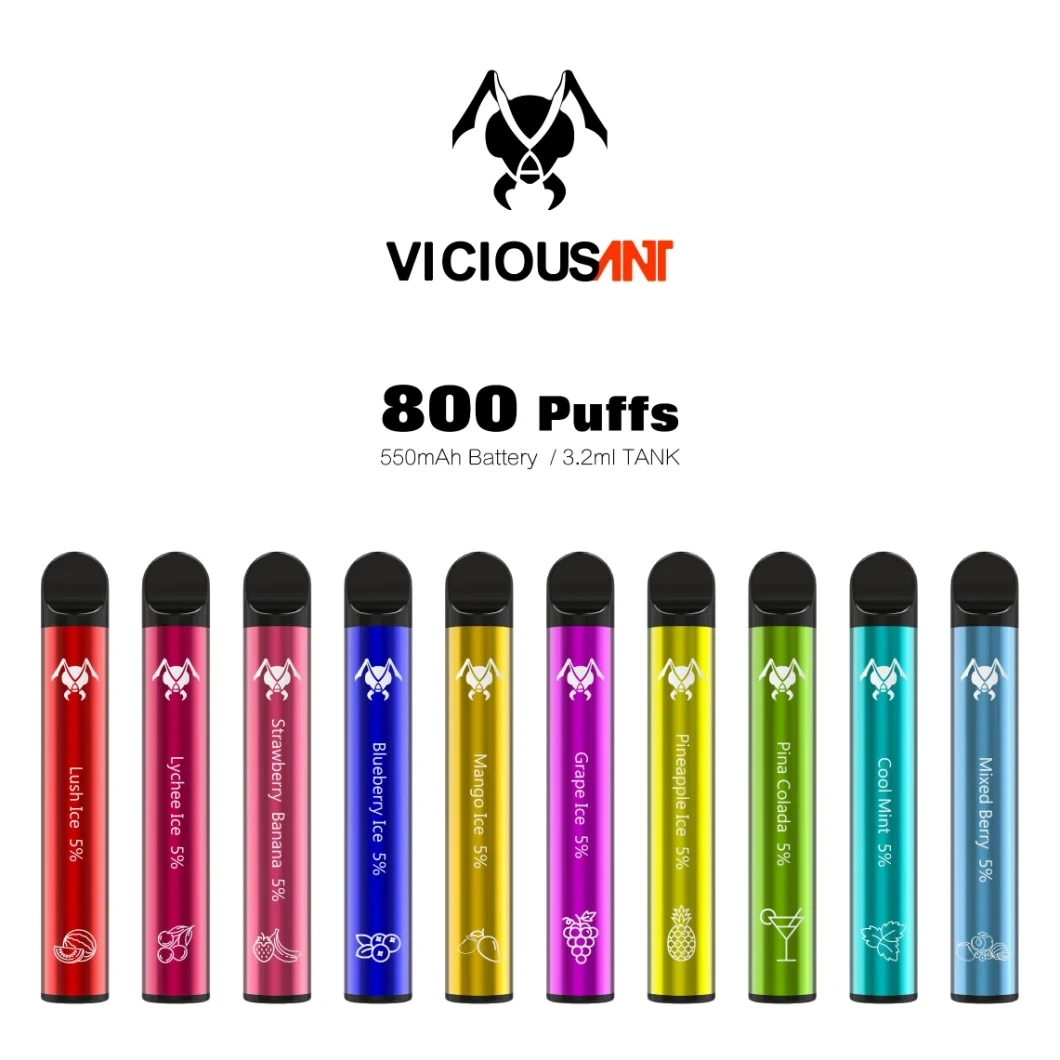 La santé de la fumée Viciousant jetables 800 Vape Puffvaporizer Mini Pen Cigarette électrique