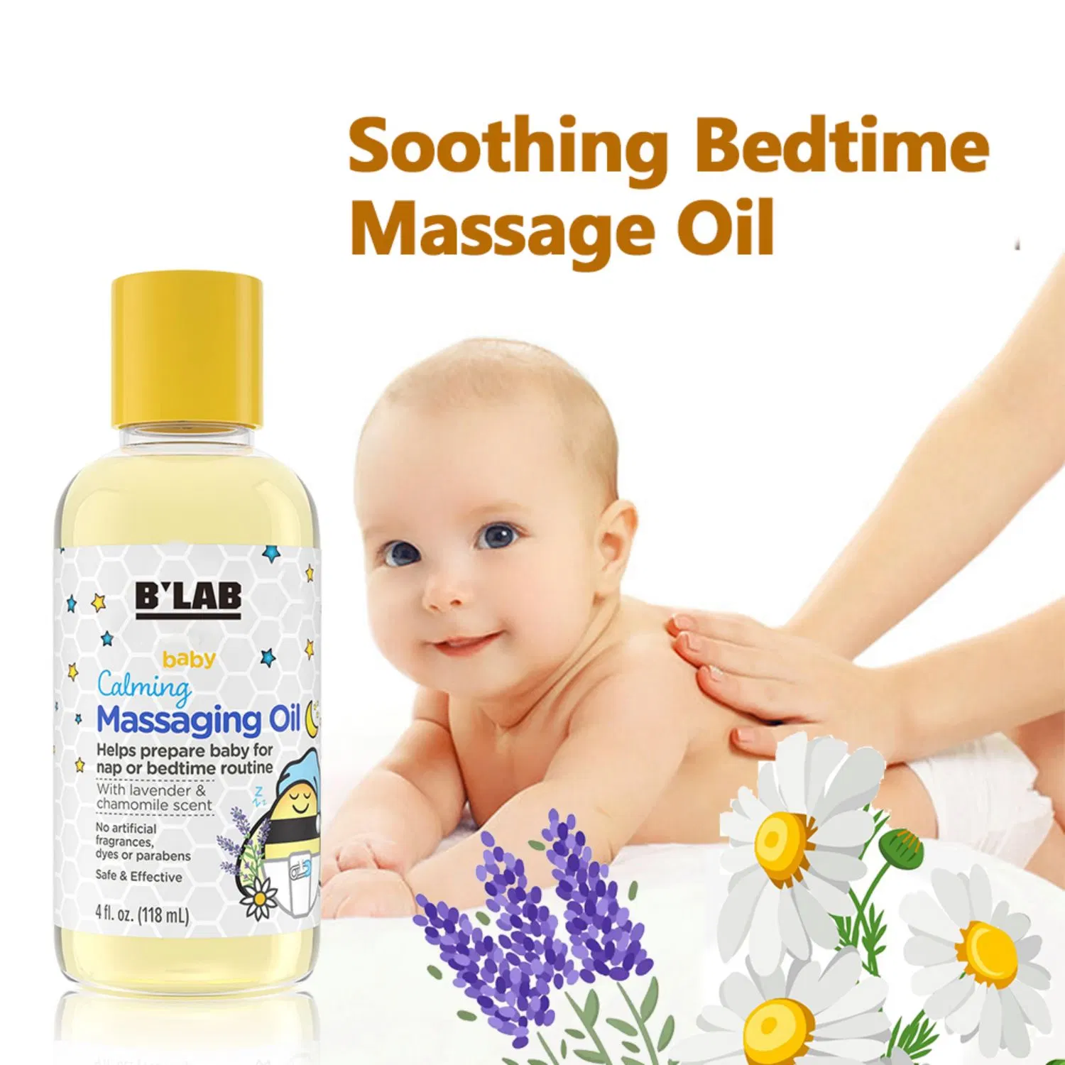 Calming and Soothing Baby Massage Oil with Lavender and Chamomile