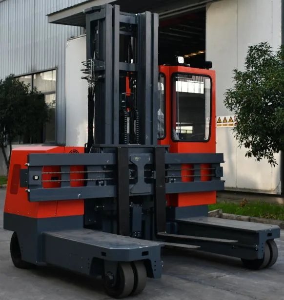 2023 Factory Sales 3.0 Ton Multi-Directional Electric Forklift Truck with Battery Operation Reach Truck Side Loader Stacker Electric Pallet Truck Reach Forklift