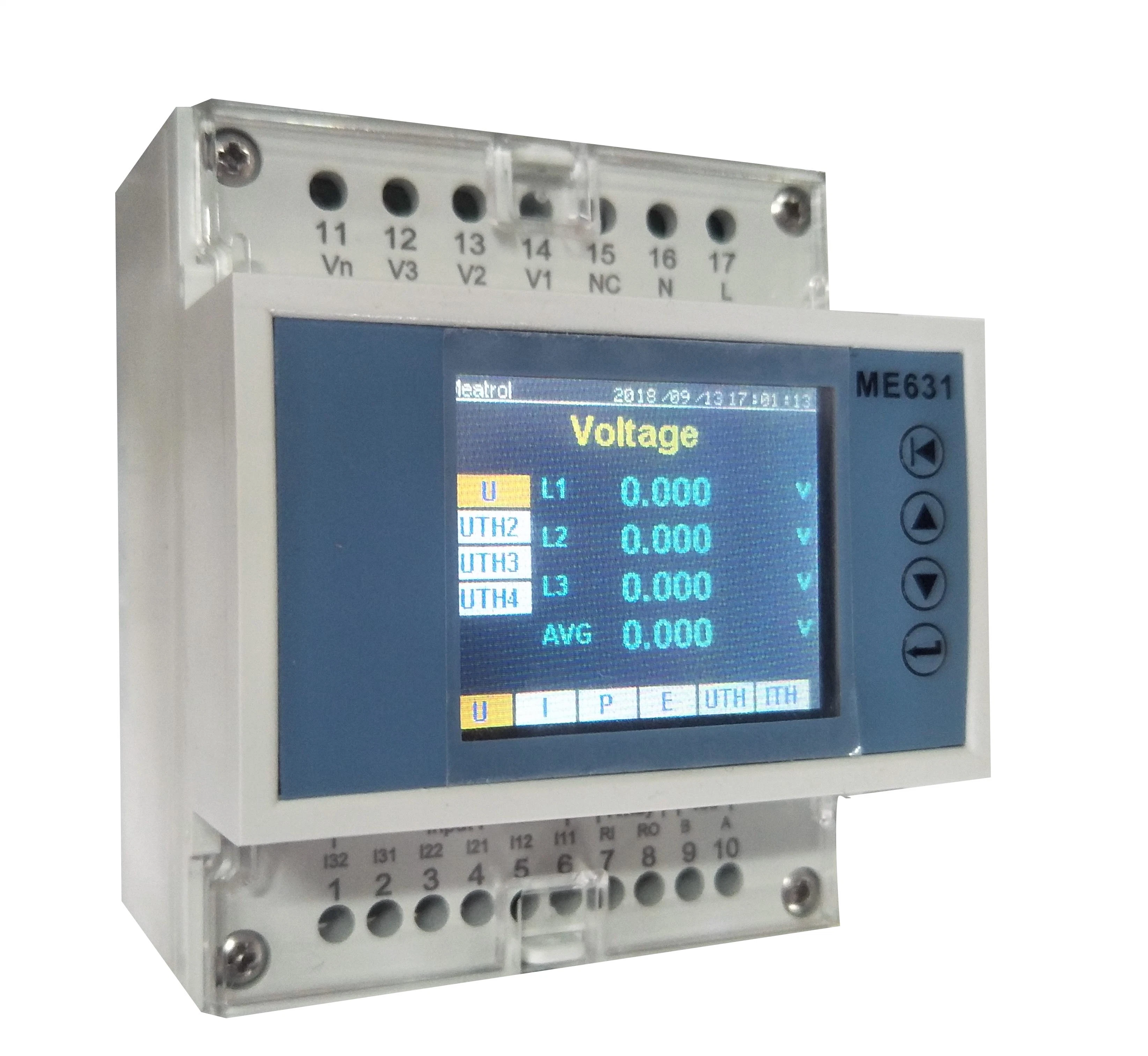 Three Phase DIN Rail LCD/LED RS-485 Digital Power Meter