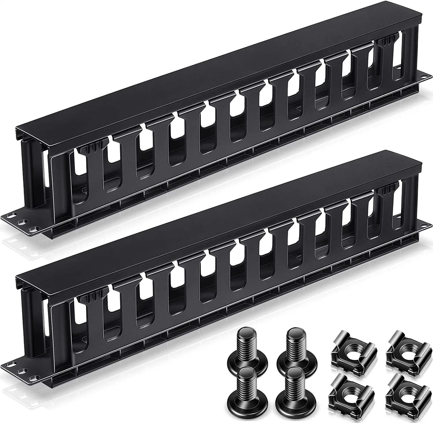 Wall Metal Cable Management 1u Rack Mount Horizontal Manager 19 Inch 1u Metallic Rack Cable Organizer Management