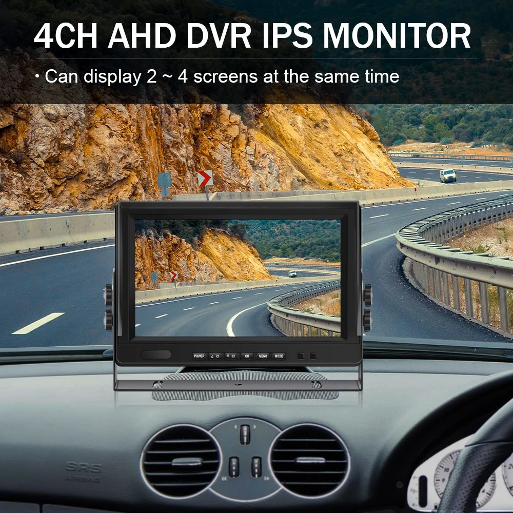 SISTEMA de monitor para automóvel Quad DVR DE 10,1 polegadas E 4PCS1080P DE 4 CANAIS Câmara de vista traseira para camião