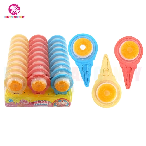 Nuevo Tipo Frutas Flavored Donut forma Jelly Candy con Candy Espolvorear