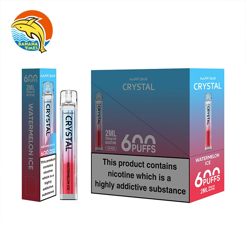 Shenzhen E Cigarette 2% Nicotine Disposable Vap 600 Puffs Vaping Pen 2ml Mesh Coil Crystal Vape