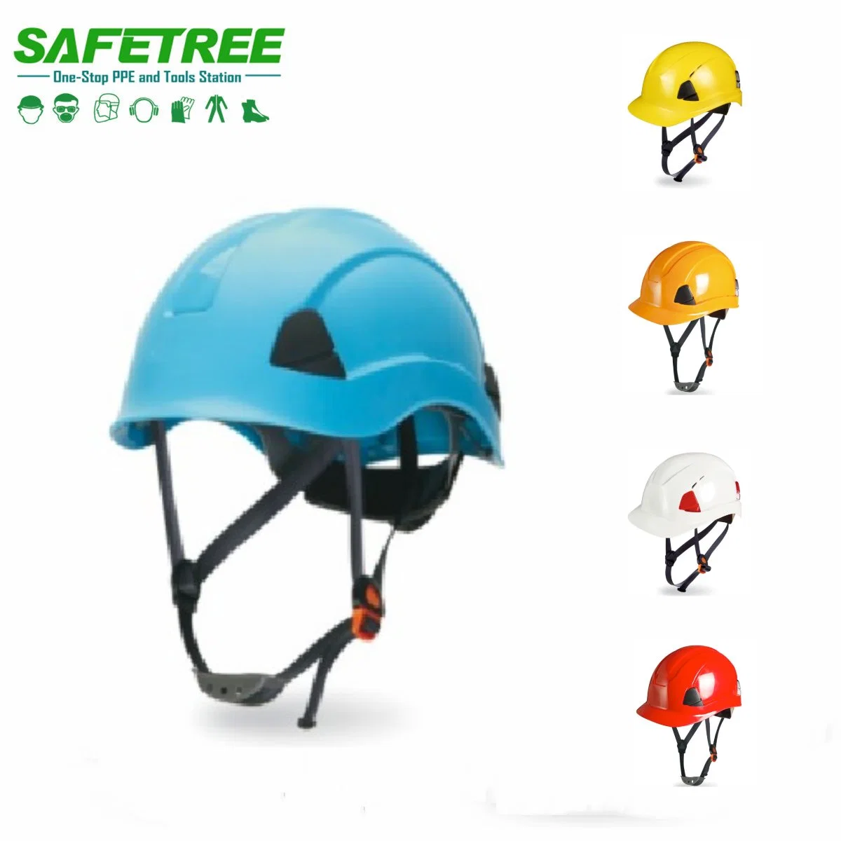 CE En397& ANSI ABS Height Working Safety Helmet Climbing Hard Hat Without Ventilation