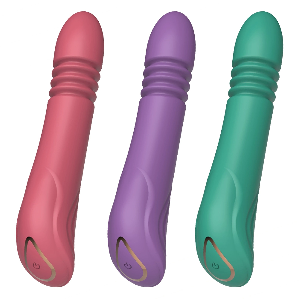 G Spot télescopique Clitoris stimulateur Gode de silicone de jouets sexuels adultes vibreur pour les femmes