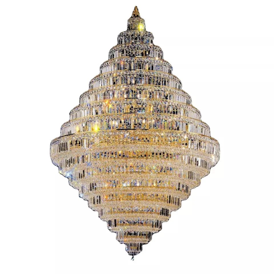 Fabricante grossista Brilho Lustre Escada Grande Extra Hang Lights Home Foyer lustre de cristal