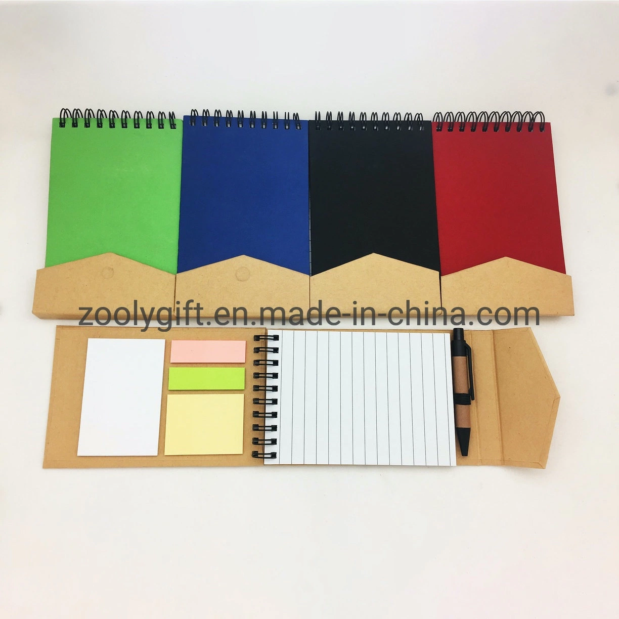 Customize Spiral Kraft Hard Cover Color Sticky Notes Office Memo Pads with Magnet Closure