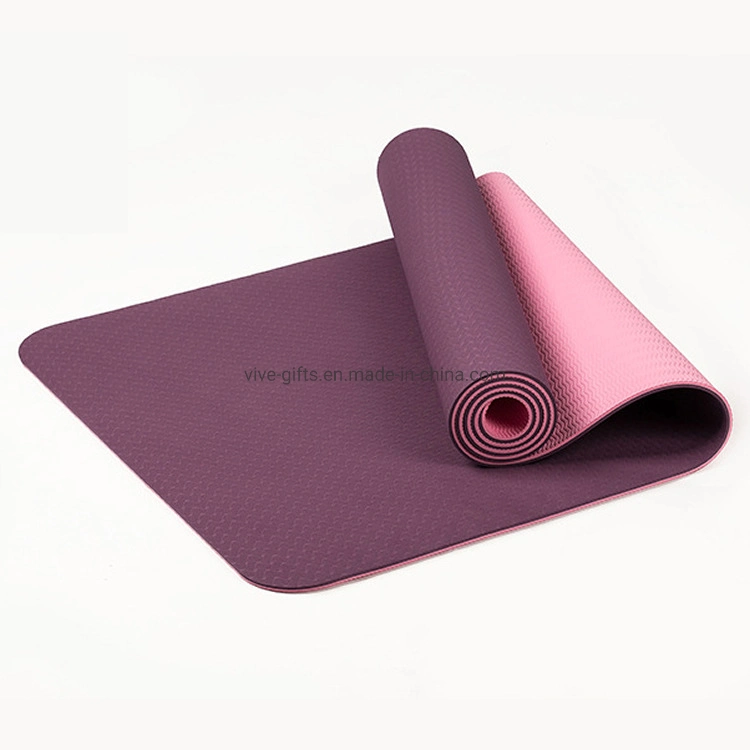 Comercio al por mayor de etiqueta privada de microfibra de caucho natural de TPE alfombrilla de gimnasia Yoga Mat