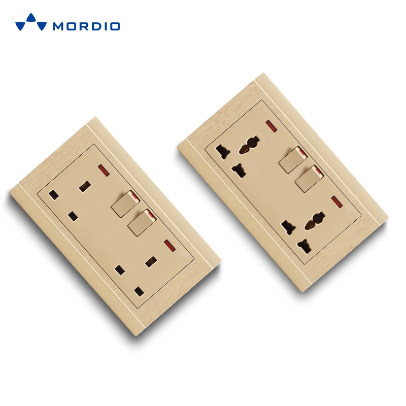 Branded PC Panel EU 16A Double Mf Electricity Wall Socket Outlets