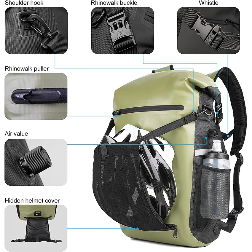 Bike Pannier Bag Backpack Multifunctional Bicycle Cycling Rear Seat Trunk Pack Helmet Cover