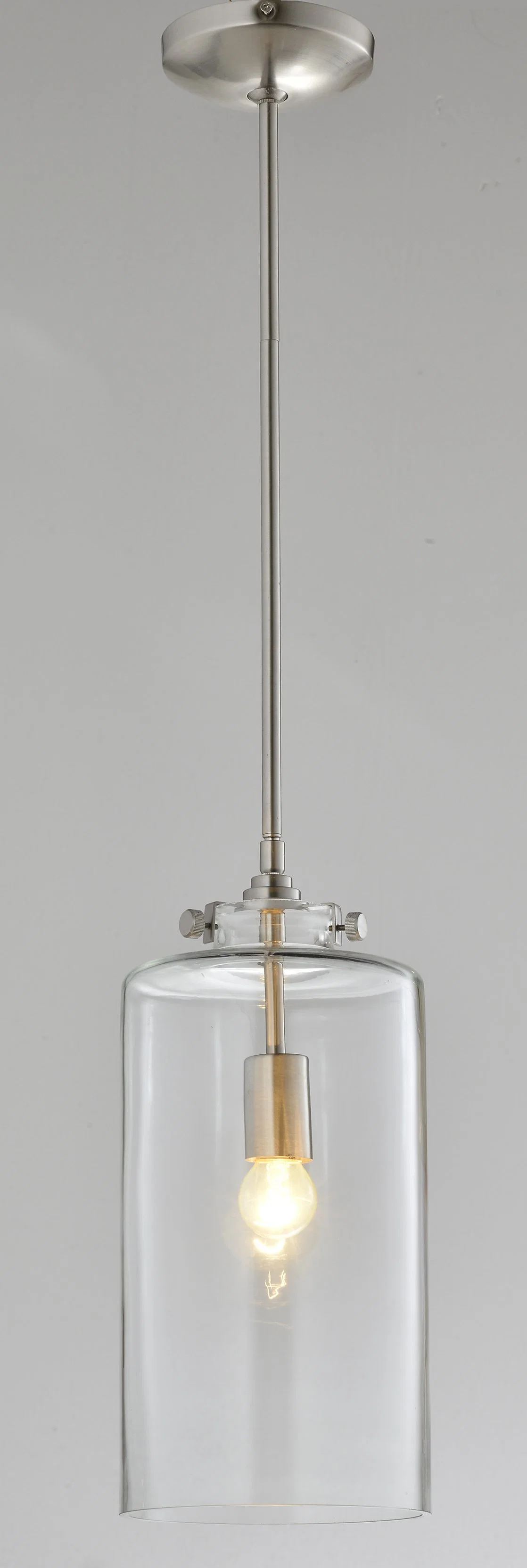 Simple Global Clear Glass Pendant Lamp in Chrome (17004-P)