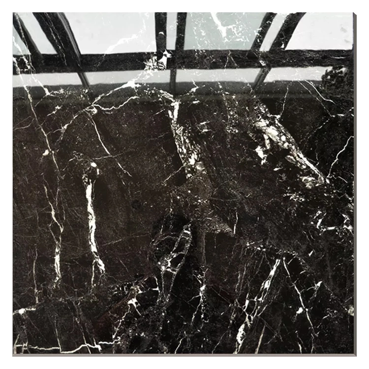 Factory Price Dubai Building Decoration 600X600mm Ceramics Wear Resistant Black Gold Marble Floor Tile