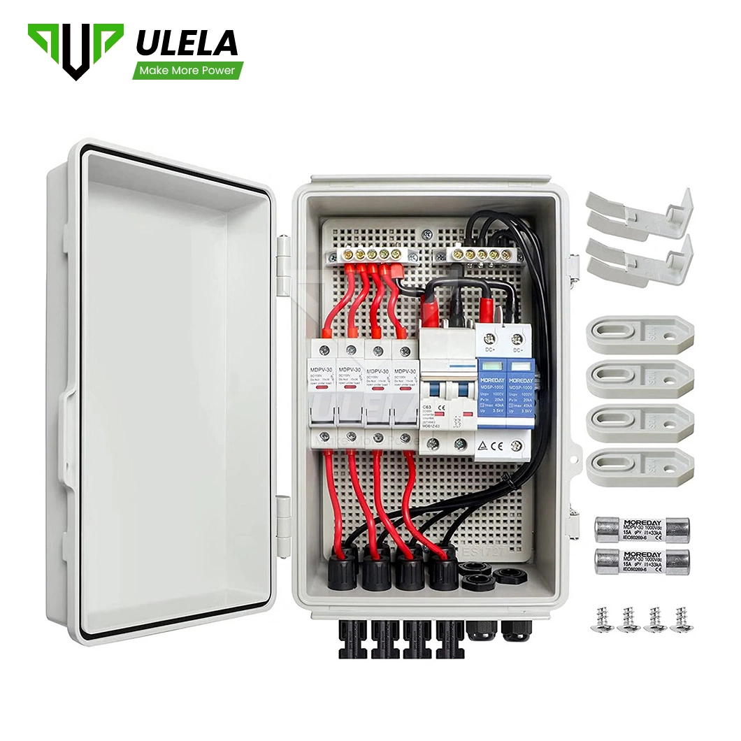 Ulela 1500V Solar Combiner Box Suppliers 6 String Combiner Box China caixa de combinação de 10 A.