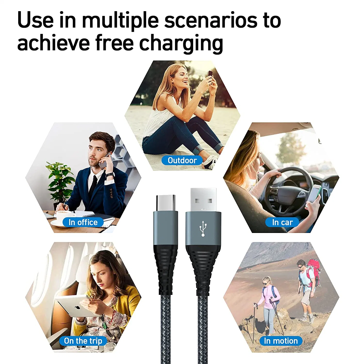 Hochwertiges Nylon Geflochten Typ-C USB-Ladekabel für Samsung Android Fast Charger USB C Kabel Mobiltelefon USB Datenkabel