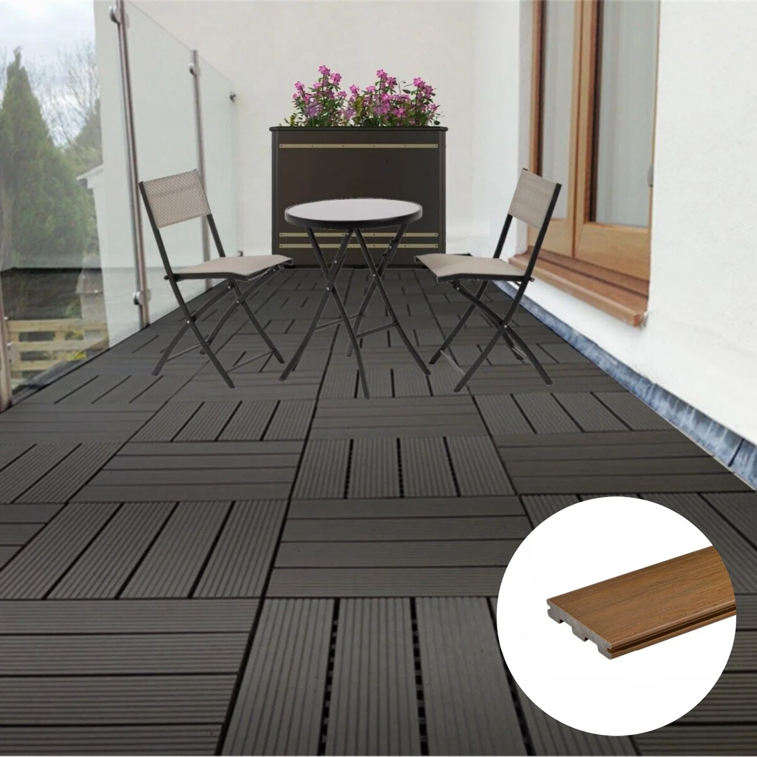 Weather Resistant Long Lasting Solid Wood Plastic Composite Decking Boards for Outdoor Projects