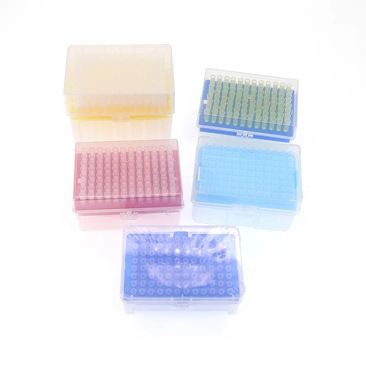 Disposable Sterile Plastic 96 Wells Rack Yellow Pipette Filter Tips