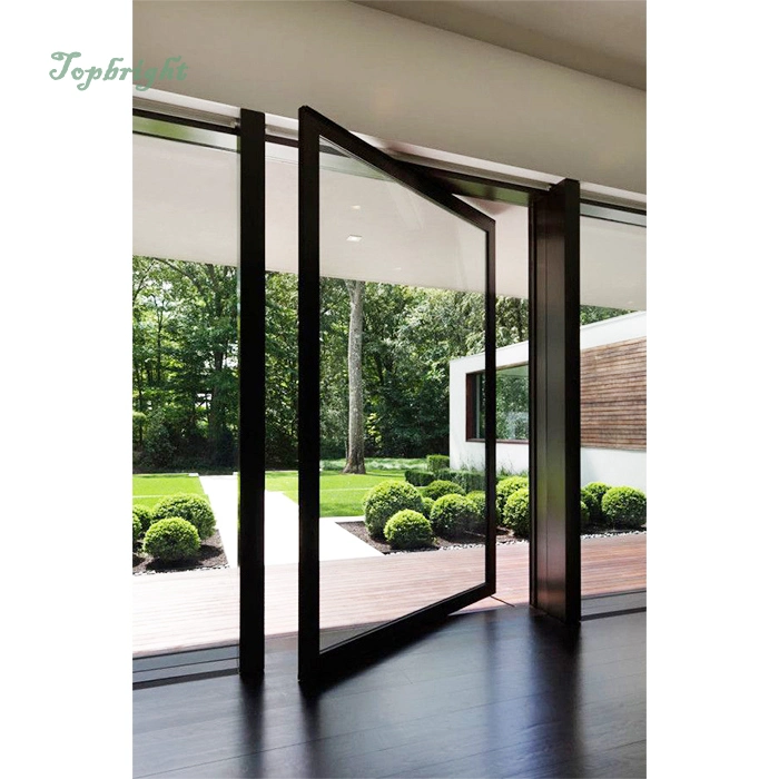 Triple Glass with Argon Gas Germany Brand Hardware Glass Pivot Door Pivot Interior Door