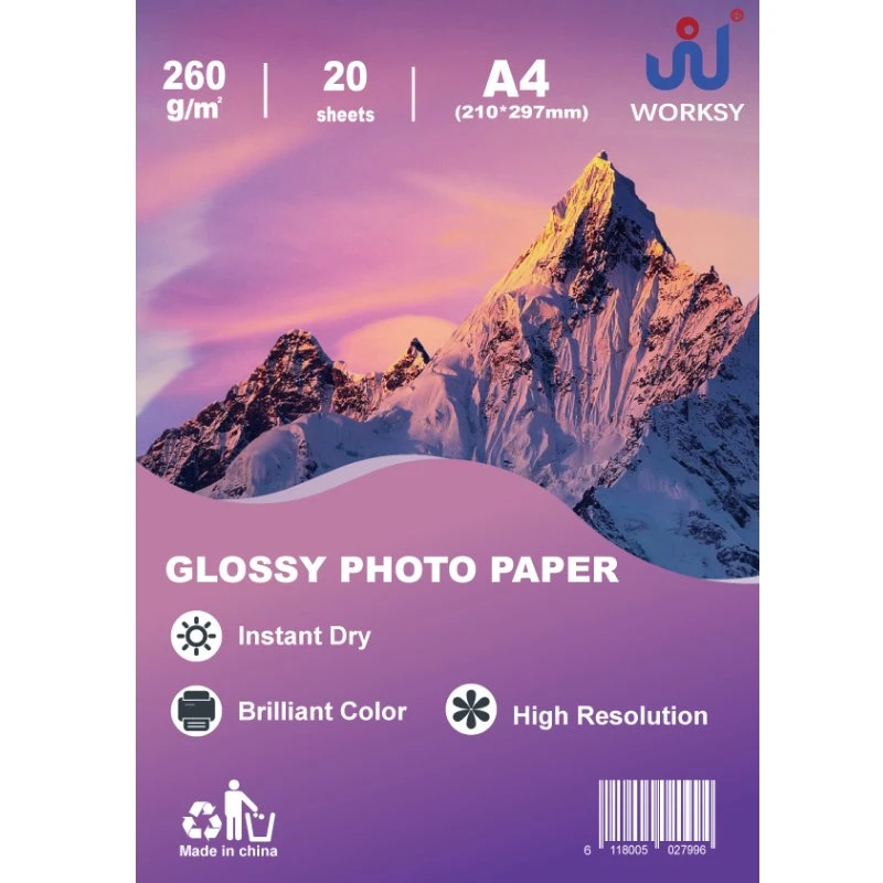 260GSM A3 A4 Size Quality Inkjet High Glossy Photo Paper