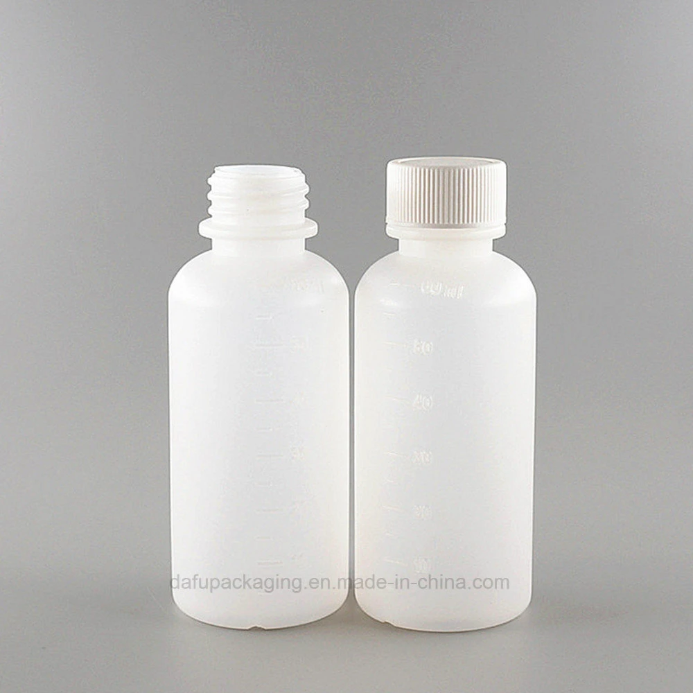 60ml PE Syrup Pharmaceutical Packaging Plastic Liquid Bottle with Screw Cap