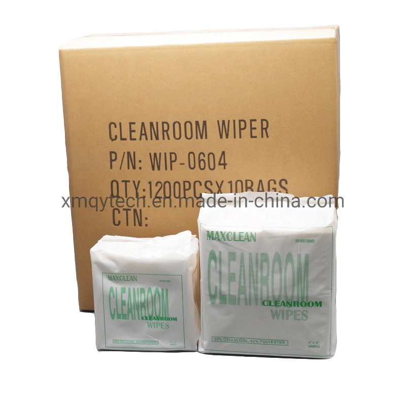 Soft 50GSM 4X4inch Spunlaced Industrial Optical Clean Wiping Paper