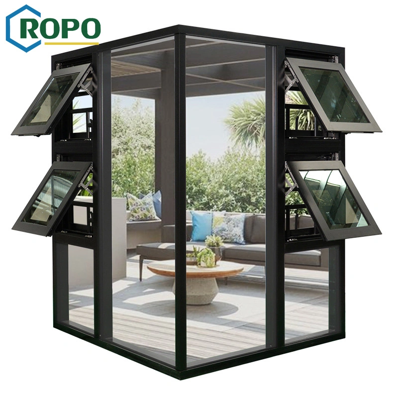 Hurricane Impact Black Aluminum Awning Window, Aluminum Bathroom Window Design