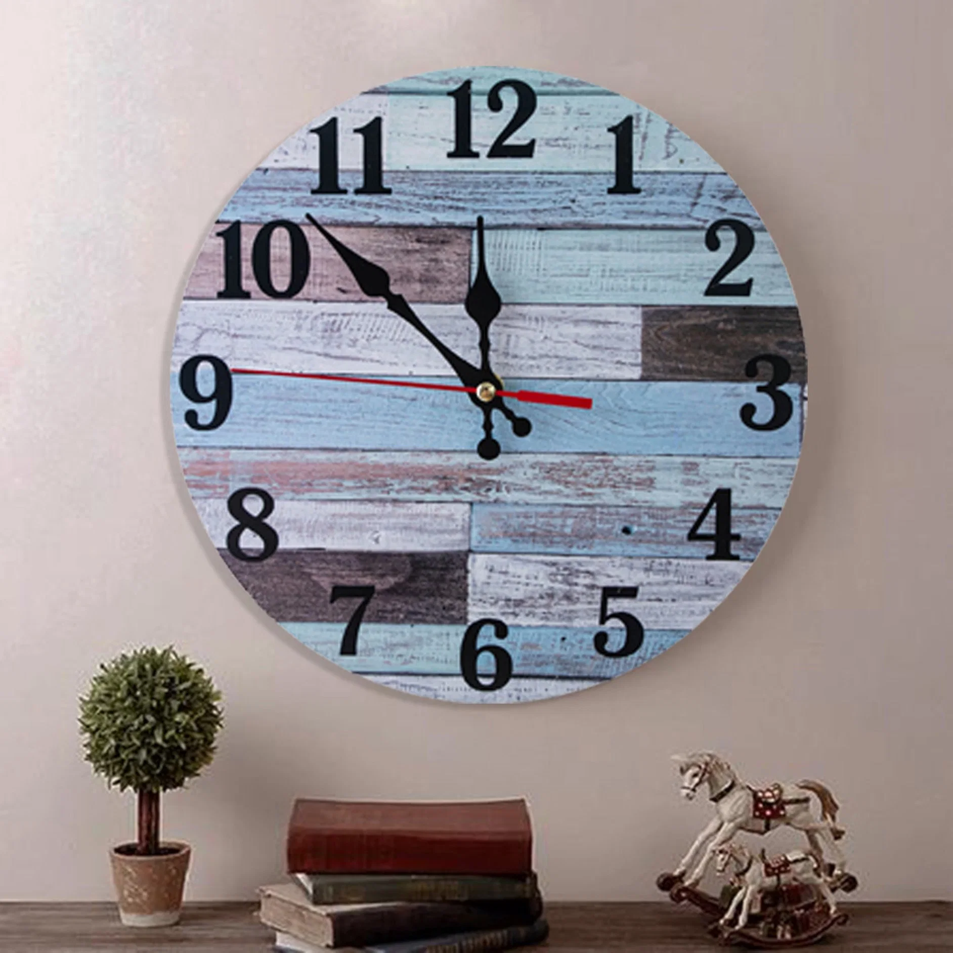 Battery Operated for Living Room for Living Room 10 Inch Silent Non-Ticking Wooden Wall Clocks