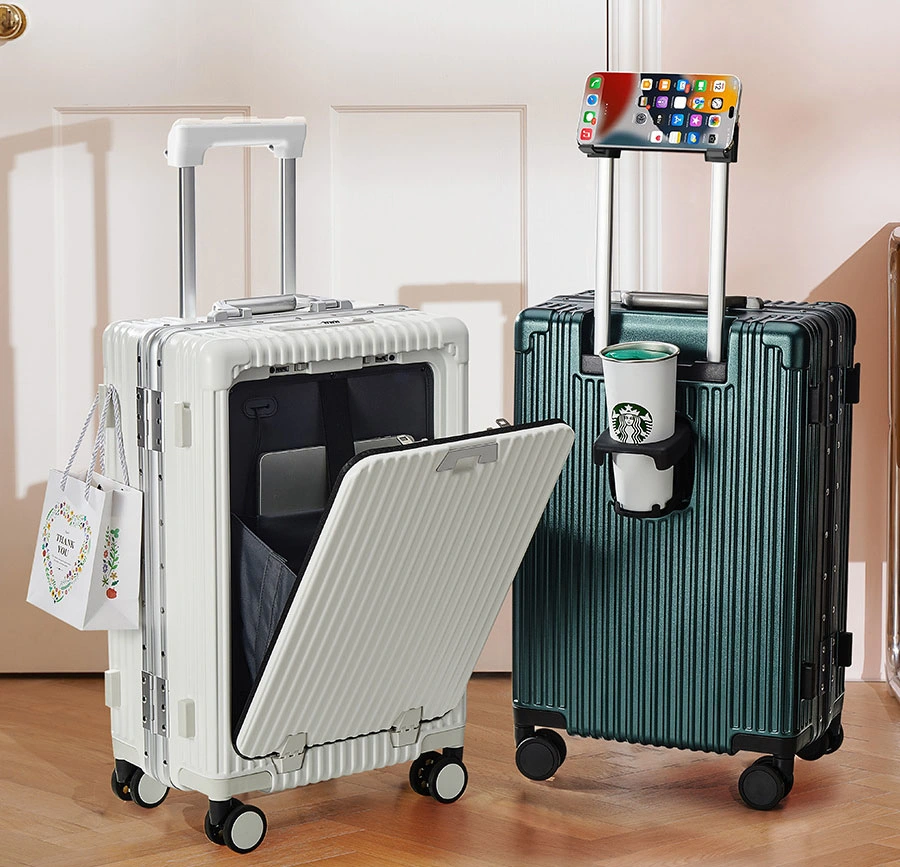 Fashion Quality PC 18"20"24" Inch Wheeled Trolley Luggage Business Leisure Travel Aluminium Frame Draw-Bar Boarding Suitcase Bag Case Box (CY0051)