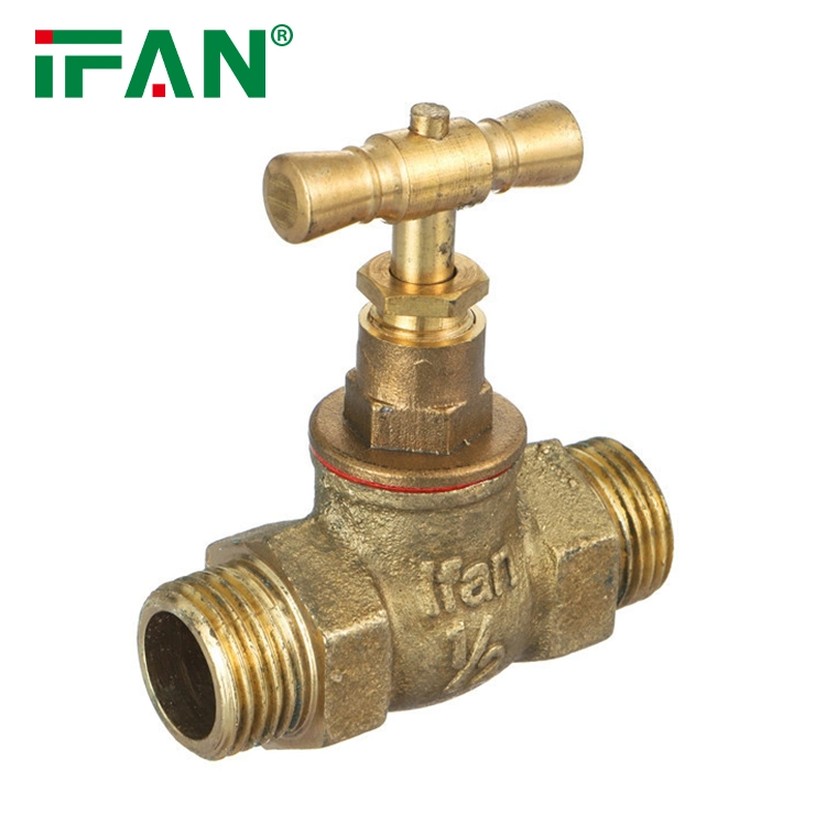 Ifan Plumbing Fitting Custom Male Stop Valve Brass Valves for Water System