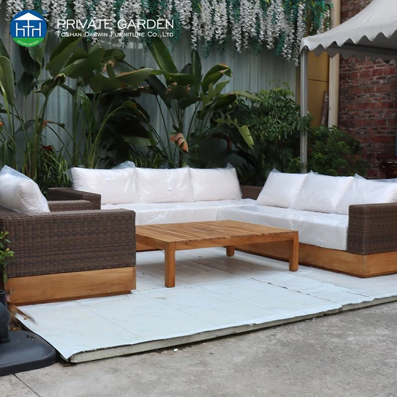 Wooden Sofa Set Home Garden Hotel Luxury Outdoor Rattan Patio Villa Leisure Chair Furniture