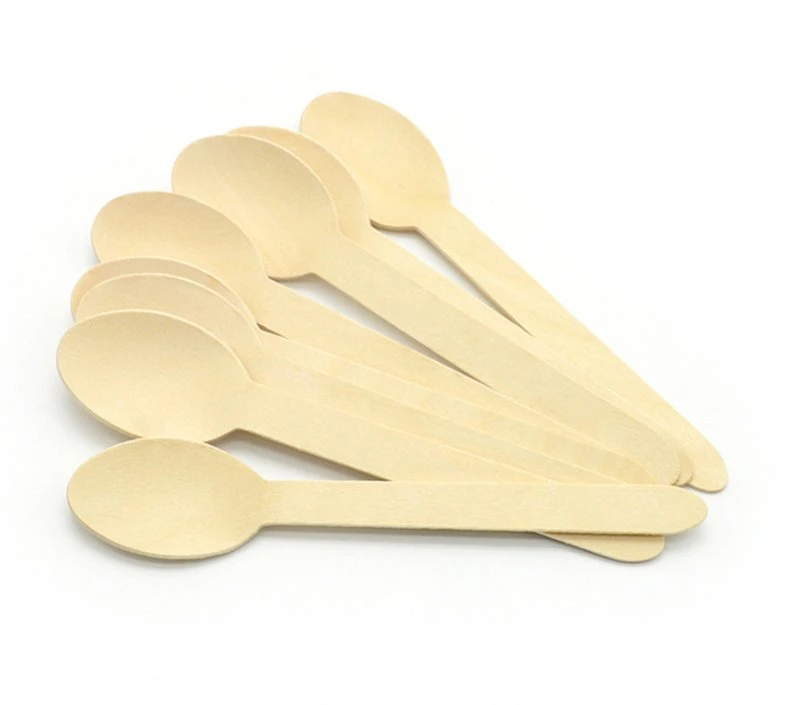 Disposable Wooden Spoons Spoon Fork Knife and Paper Set