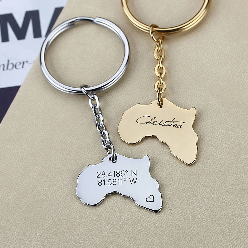 Wholesale Custom Country Keychain Africa Australia Keyring Personalized Decoration Gift