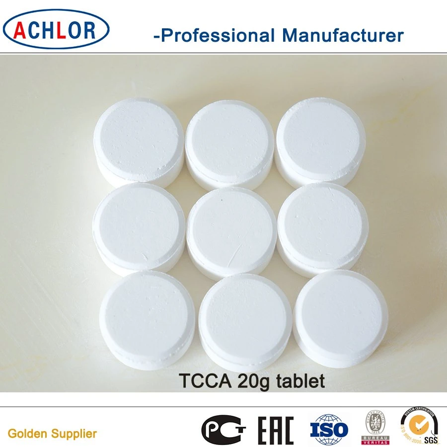 Produits chimiques de traitement de l'eau acide trichloroisocyanurique TCCA Granualr Poudre Comprimé