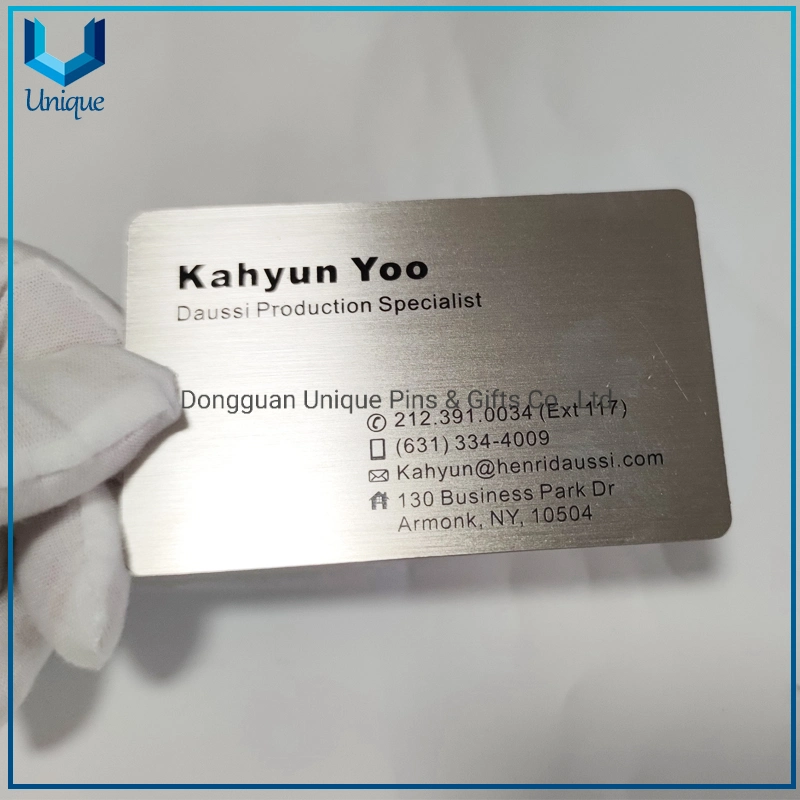 Custom Company Professional Metal Stainless Stee Brushed Surfacel Business Card, Wholesale/Supplier Luxury Metal Membership VIP Card