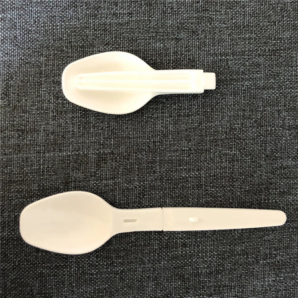 White 95*20mm Size Disposable Plastic Wrapped Cutlery Personalized Design Folding Spoon