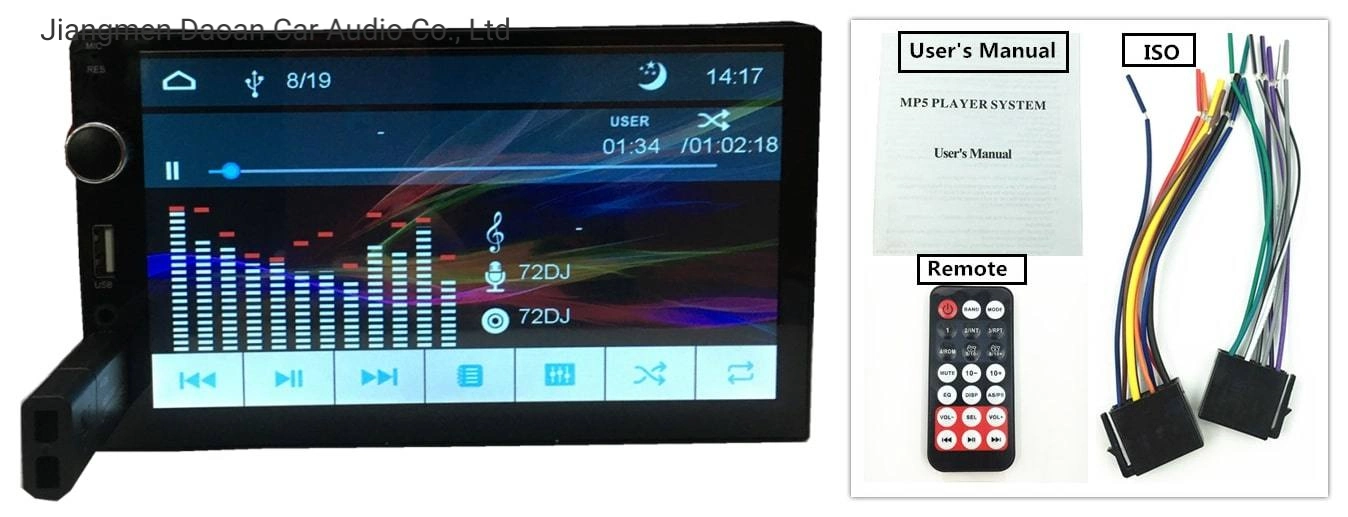 Double DIN 2 voiture USB Lecteur audio MP5 avec Bluetooth