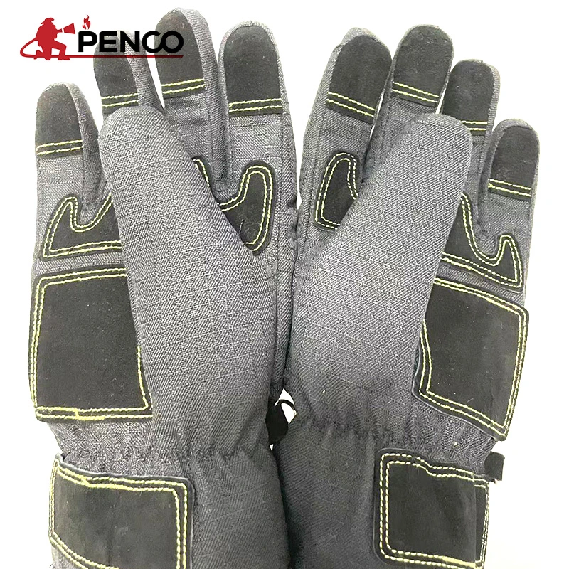 Heat-Protection En Standard Firefighting Gloves for Fireman