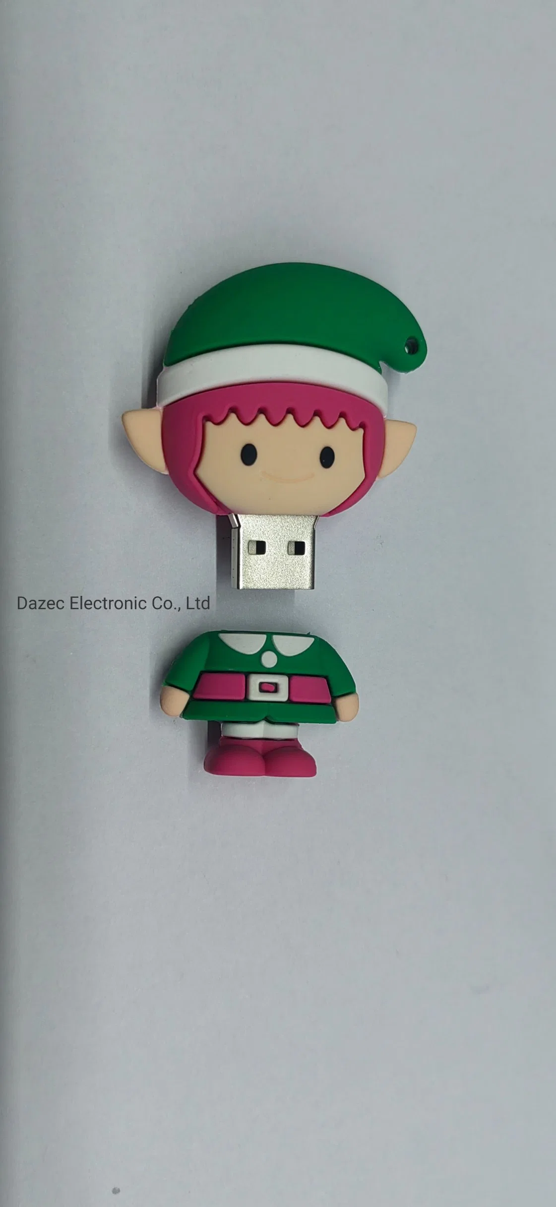 2023 Hot Sales PVC USB con Merry Christmas USB Flash Drive Gift 1-256GB Memory Stick OEM Santa Claus USB