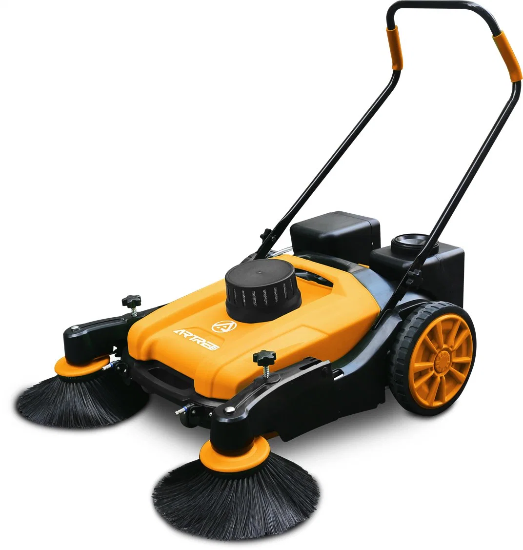 Walk Behind Manual Floor Sweeper Small Water Sweeping Path 980mm