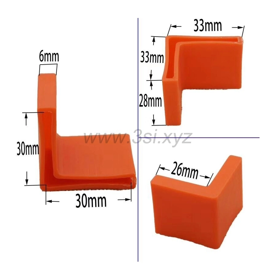 L Shaped Furniture Rubber Plastic Leg Covers Angle Iron Foot (YZF-C025)