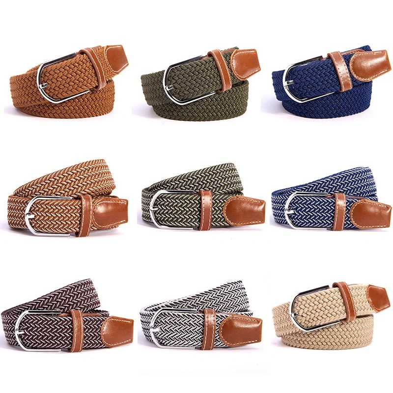 Factory Elastic Braided Wovenmens Belts Casual for Golf Pants