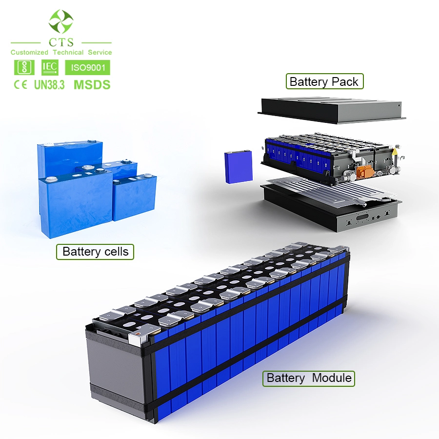 LiFePO4 500V 640V 100kwh 150kwh 200kw EV Batería de litio batería estándar con módulos para la carretilla eléctrica